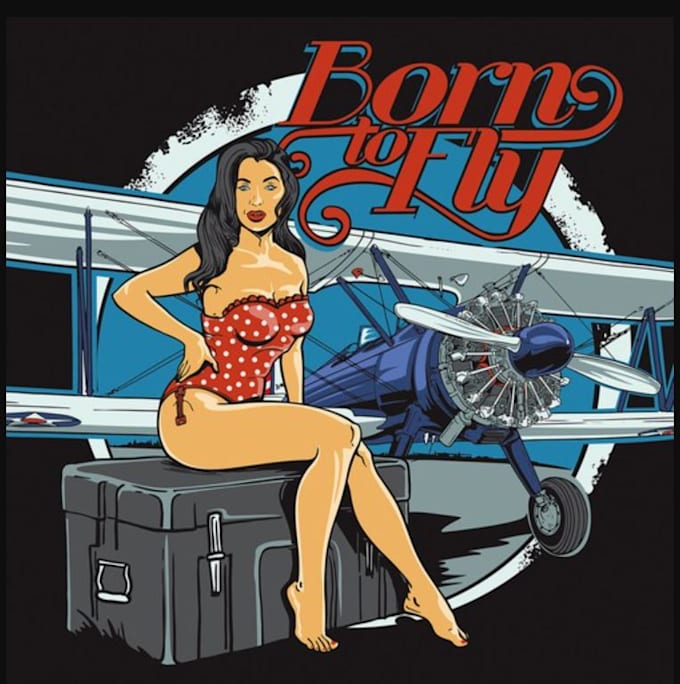 make creative t shirt lady aviation logo