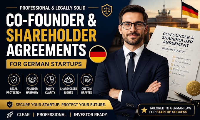draft co founder and shareholder agreements for german startups