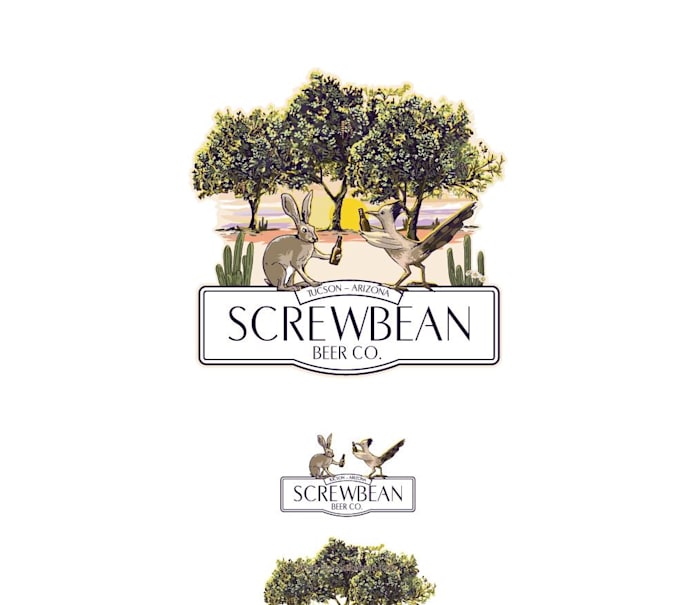make eye catching screwbean beer and cactus logo