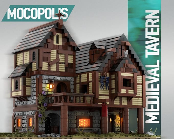 3d lego moc model set design,3d technic car,house, with step by step instruction