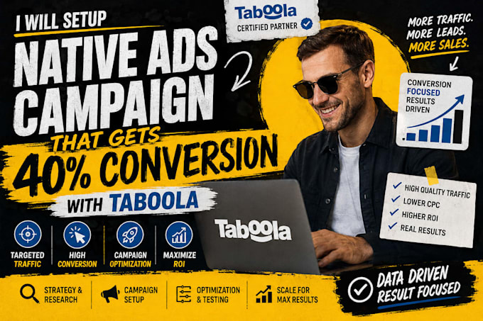 setup and optimize profitable taboola native ads campaignd  taboola expert mgid
