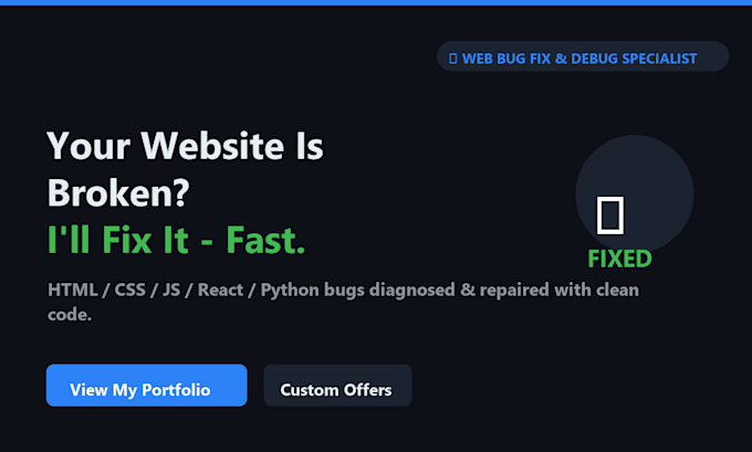 repair your broken website fast and fix errors