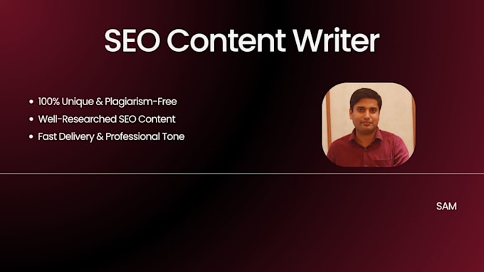 write professional, SEO content writer that rank