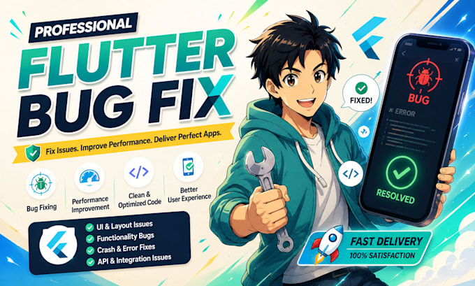 fix flutter app bugs, flutter bugs, flutter fixes, UI bugs