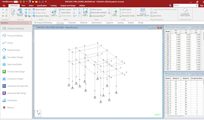 do structural analysis and design via staad