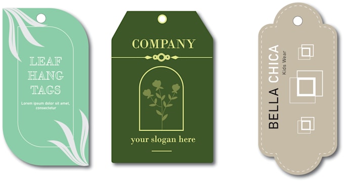 one both side hang tag or clothing label