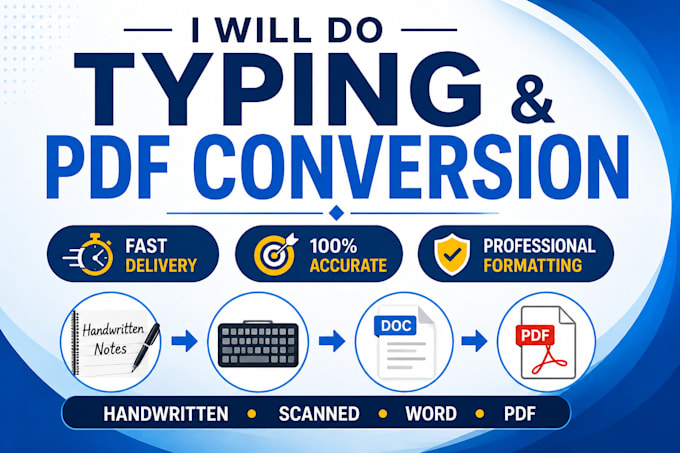 do typing work and convert files to PDF professionally