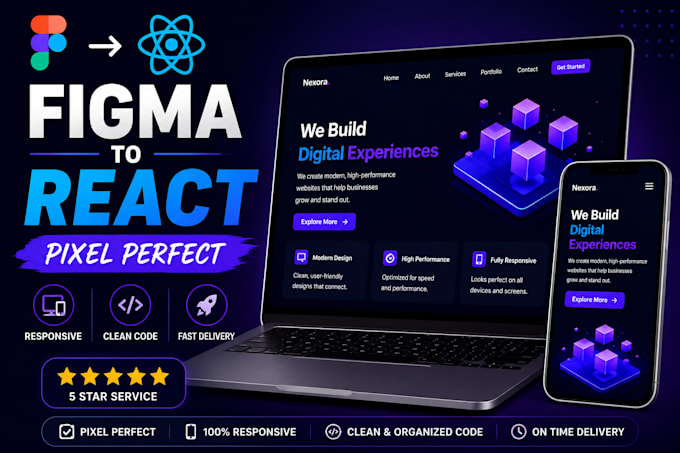 l convert figma to a pixel perfect responsive react website
