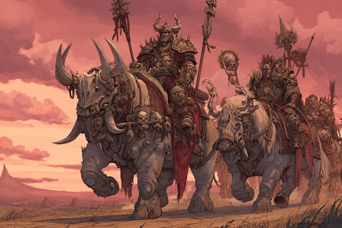 create epic grimdark sci fi character art inspired by warhammer 40k