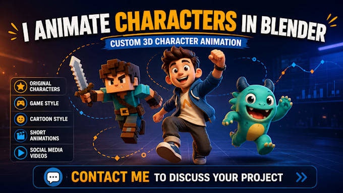 animate your rigged 3d character in blender