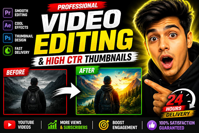 edit youtube videos for high views and design thumbnails