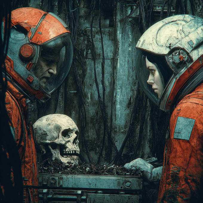 do sci fi horror and fantasy scene concept art illustrations