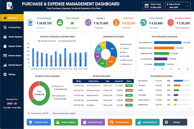 create automated purchase and expense tracker in excel