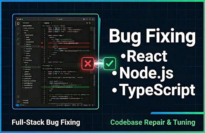 fix bugs in your react, nextjs or nodejs application fast