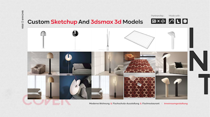 do custom sketchup and 3ds max 3d models