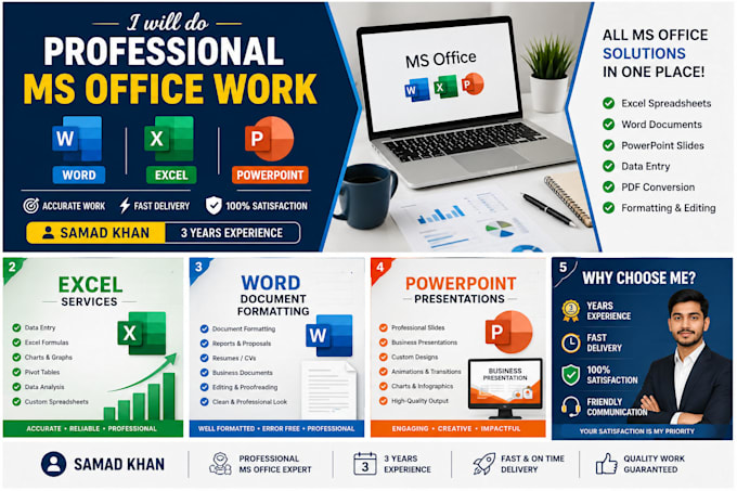 do professional ms office work in word, excel and powerpoint
