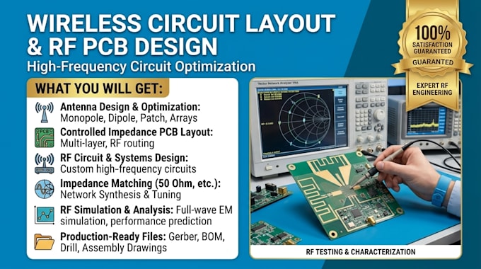 design rf pcb antenna impedance matching and wireless circuit layout