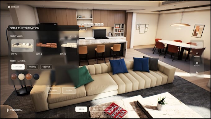 realistic 3d property walkthrough with configurator