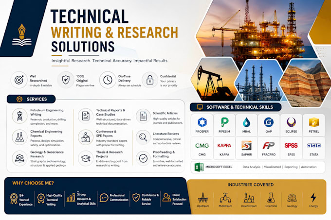do petroleum engineering, geology, and technical research writing