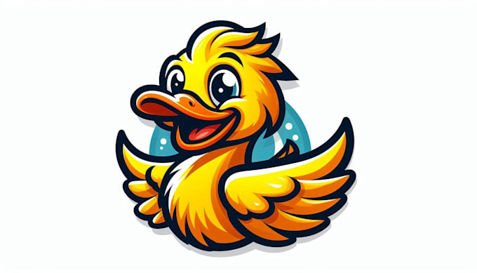 do unique duck mascot logo design for business