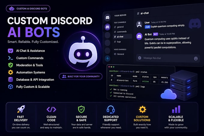 create custom discord bots and ai chatbot systems