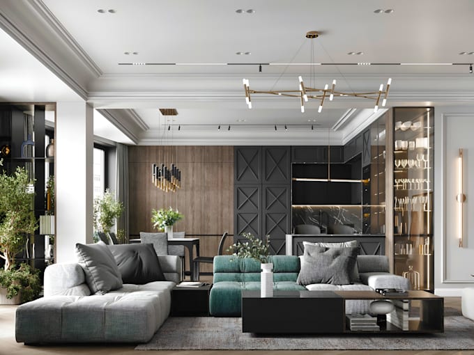 do realistic 3d interior design and room rendering
