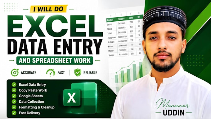 do excel data entry and spreadsheet work