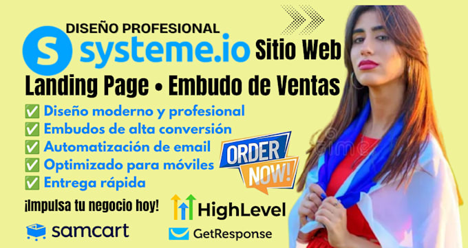 crear sitio web en systeme io, landing page, embudo y automatización