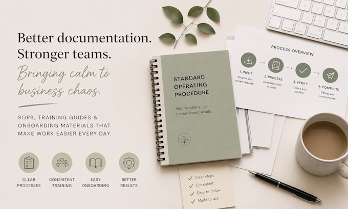 create sops, training manuals and onboarding guides