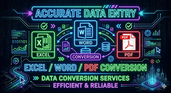 deliver fast and accurate excel, word, and PDF data entry