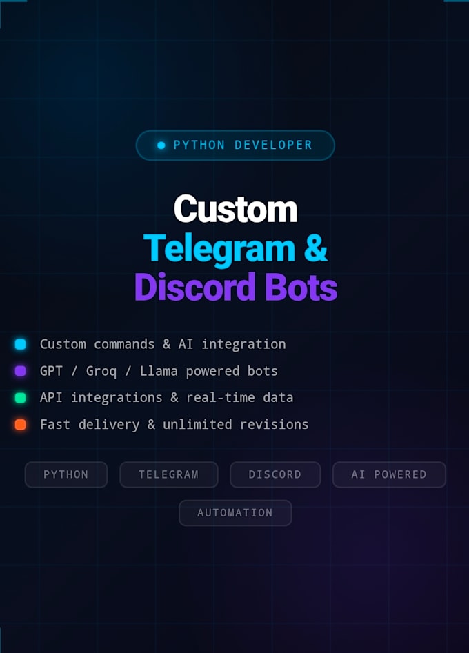 build a custom telegram or discord bot with python and ai