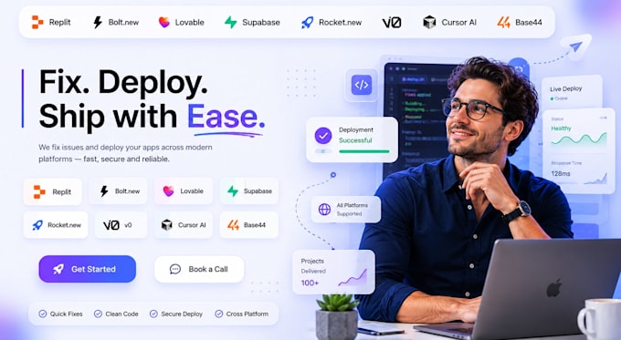 fix deploy lovable replit bolt lovable supabase rocket new v0 cursor ai base44