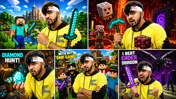 professional youtube thumbnail designer for gaming, vlogs