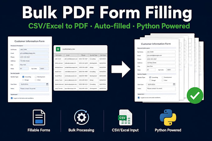 auto fill bulk PDF forms from your excel or CSV data