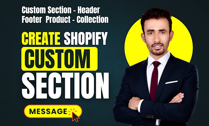 create or fix shopify section, header, footer, home, collection, product page