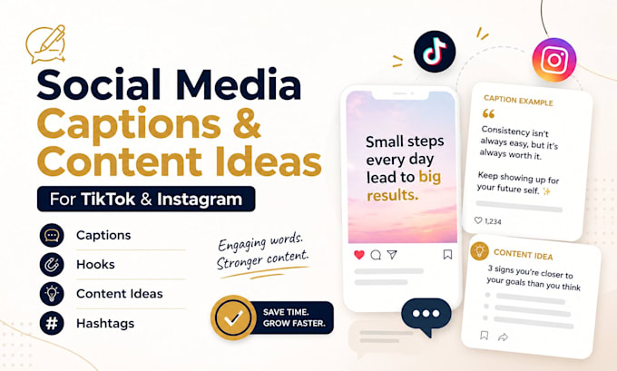 write engaging social media captions and content ideas