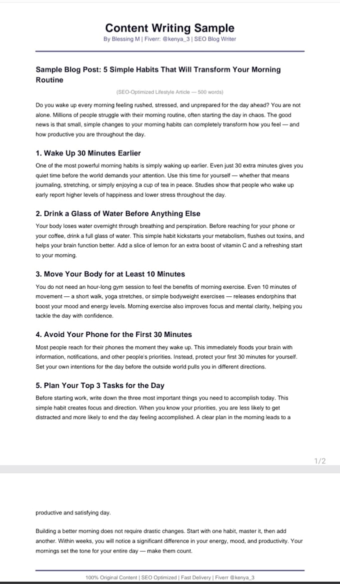 write engaging SEO blog posts and articles in english