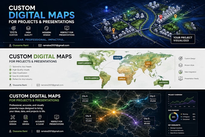custom digital maps for projects and presentations