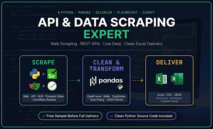do python web scraping and api data extraction