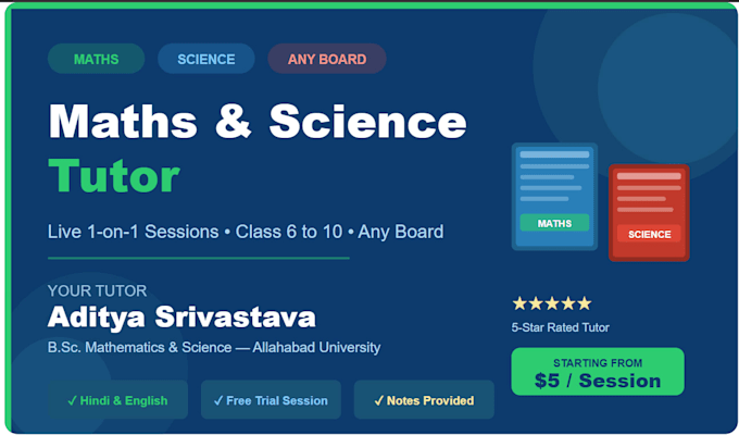 teach maths and science for class 6 to 10 students