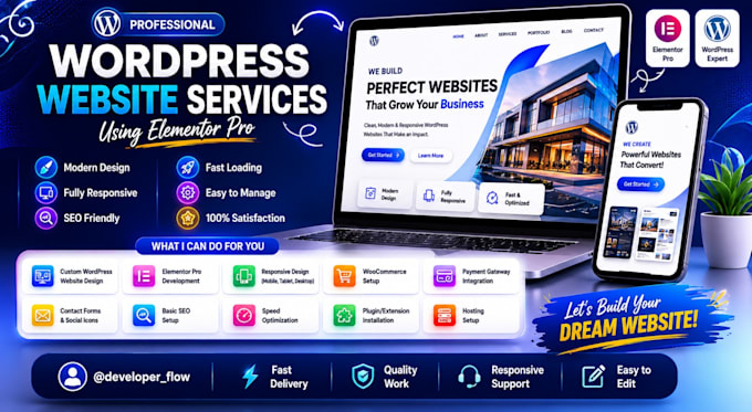design a responsive wordpress website using elementor pro