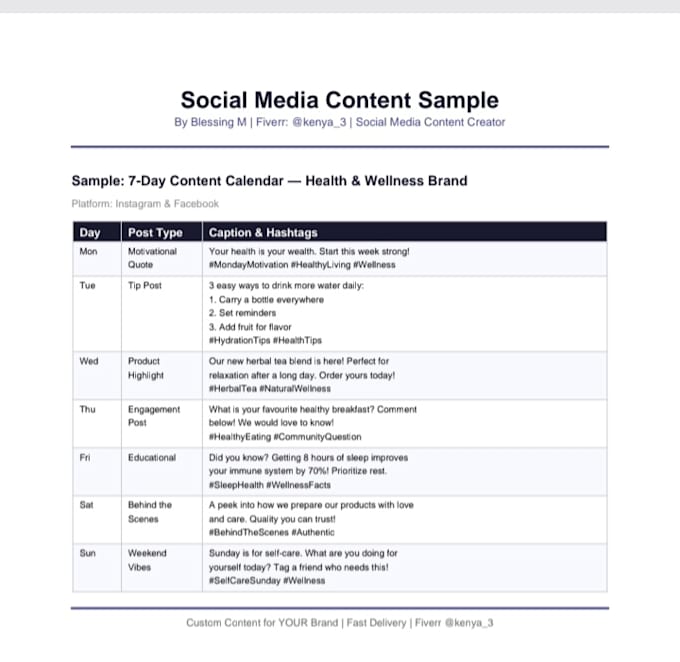 create a social media content calendar and write engaging posts