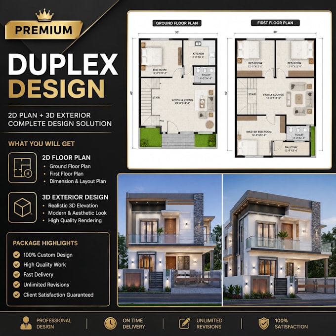 design premium duplex house plans with modern floor layouts