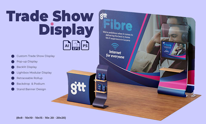 design tradeshow booth backdrop for exhibition