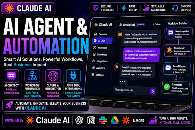 build claude ai chatbot agent and ai workflow automation integration