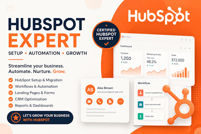 do hubspot CRM setup, automation and migration
