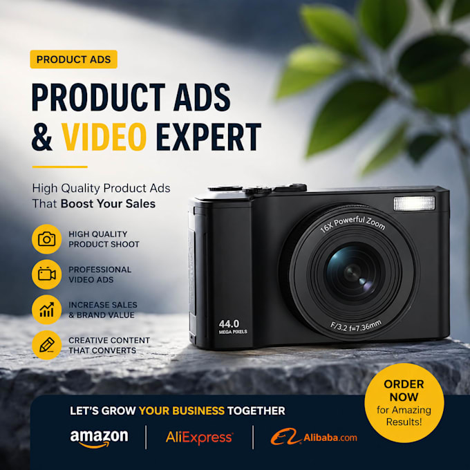 create a video ads for amazon products ali express  and dropshiping