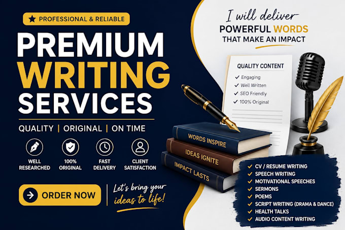 do research, write sermons, health talks, speeches, scripts