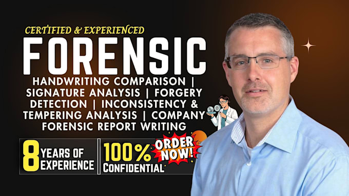 do forensic handwriting and signature analysis, comparison with company report