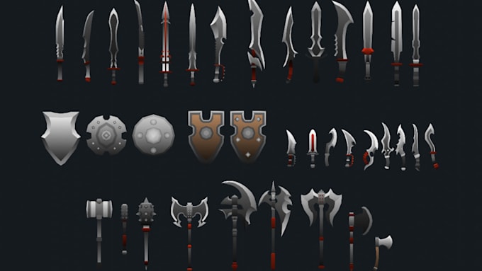 create game ready weapons, props, 3d models